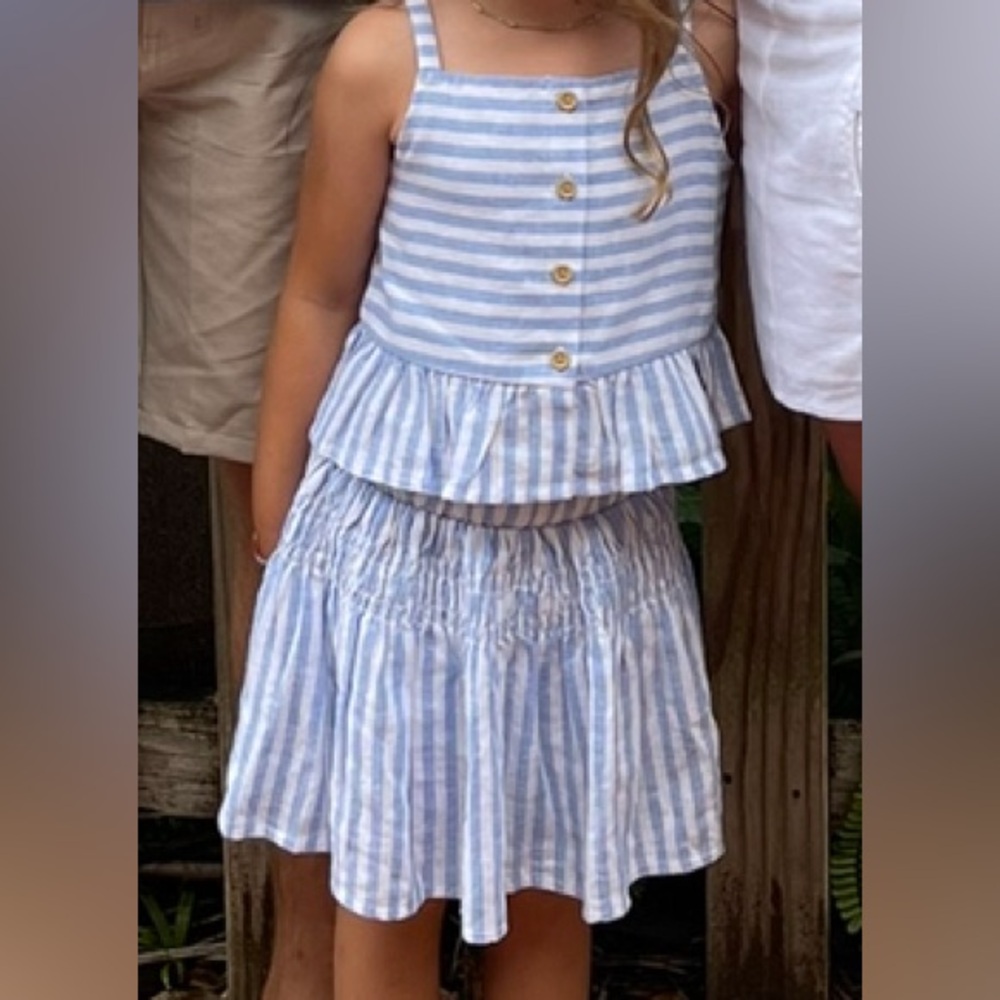 Cat & Jack Blue and White Striped Two-Piece Skort Set, 4T